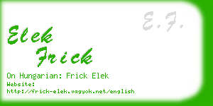 elek frick business card